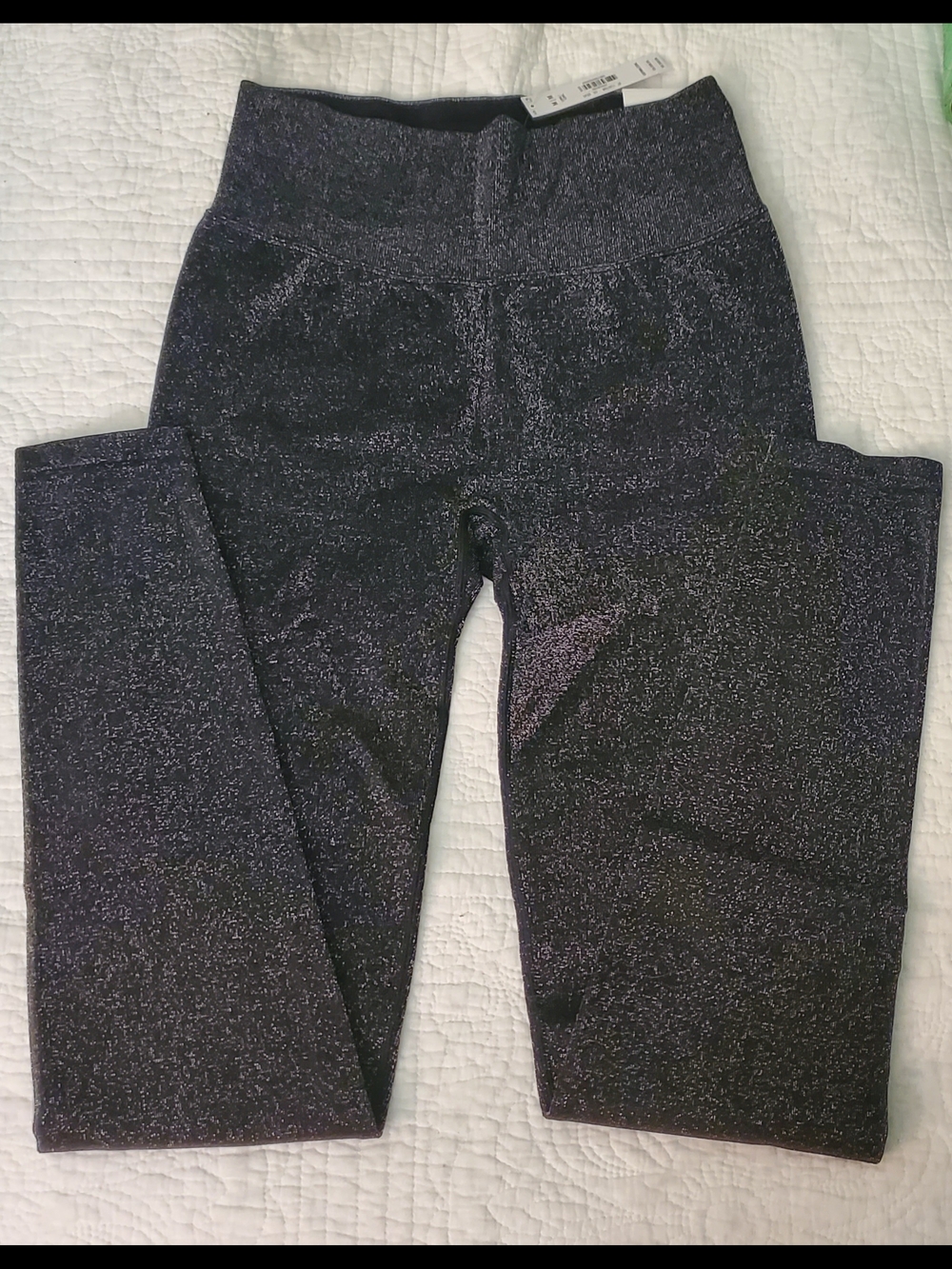 VS PINK Seamless Classic Leggings Shimmer Black - Medium NWT - Picture 5 of 7